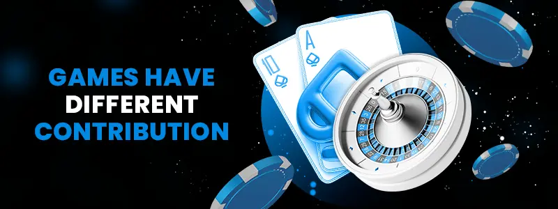 games have different contribution to the wagering requirements of no deposit bonuses