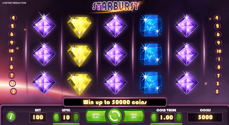 screenshot of the starburst slot