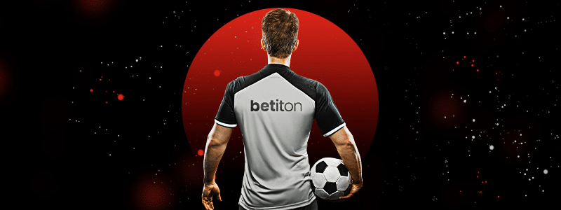 football player with Betiton logo T-shirt