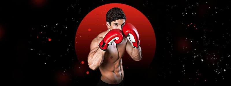 boxing player in a defending position