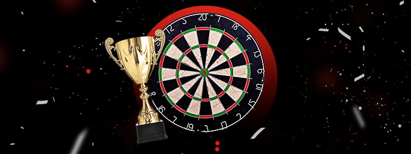 darts board and trophy from a championship