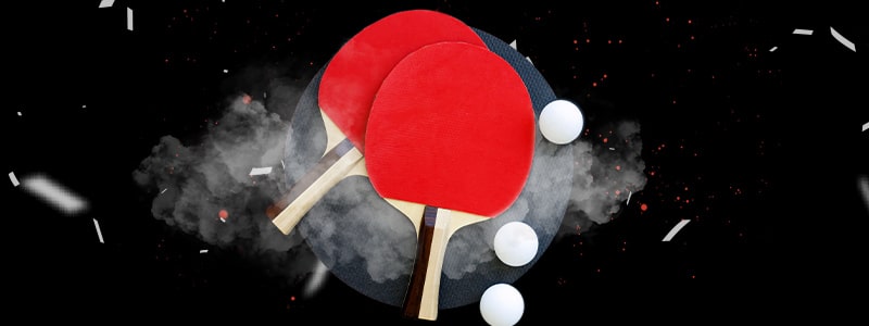 table tennis rackets and balls