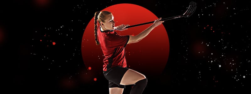 female floorball player